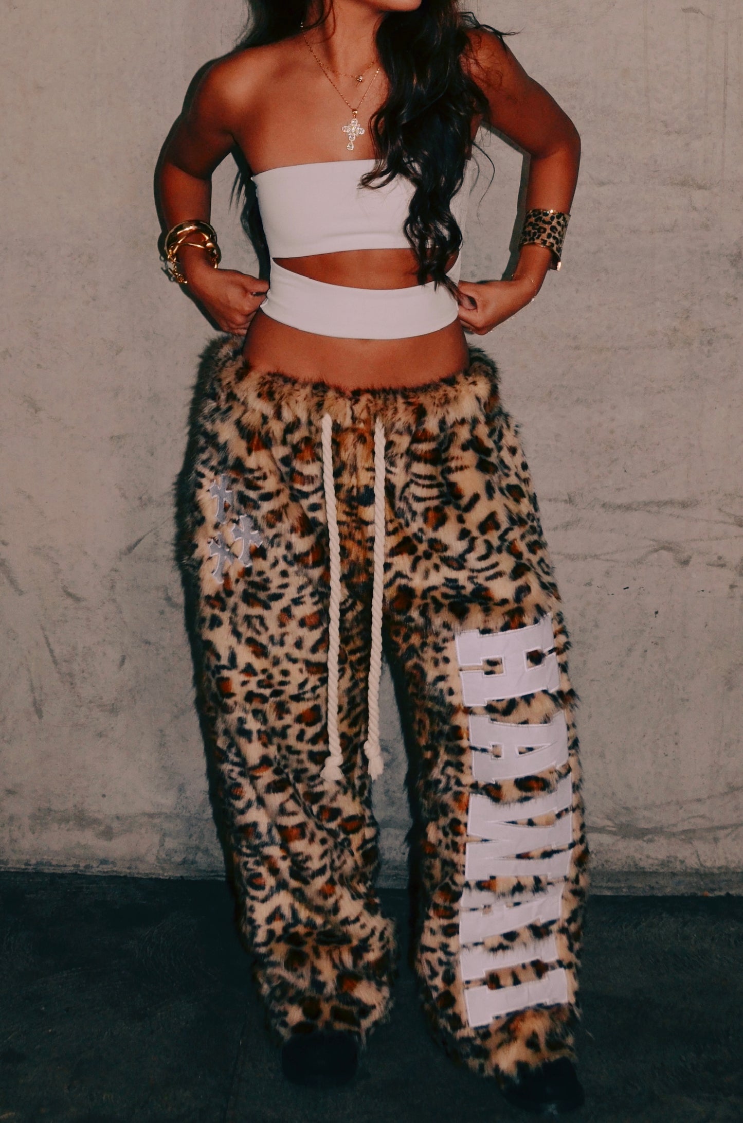 Faux Leopard Pants
