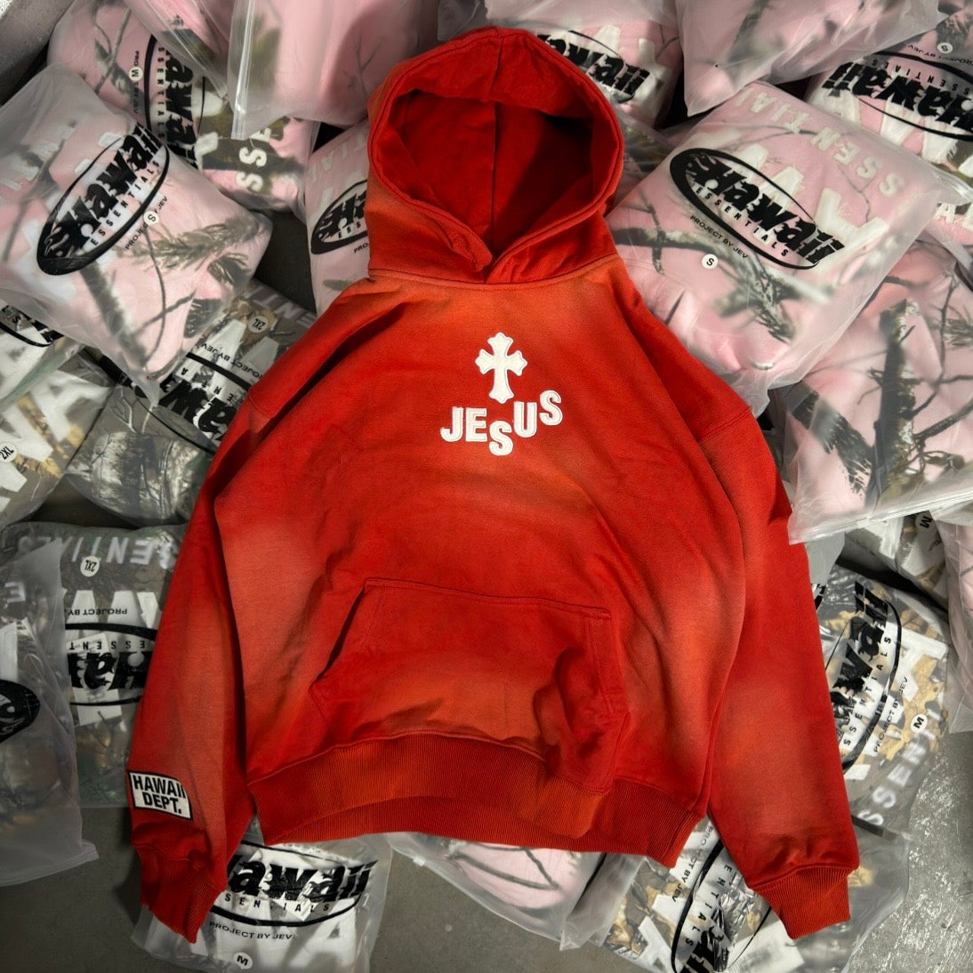Acid Red Jesus Hoodie