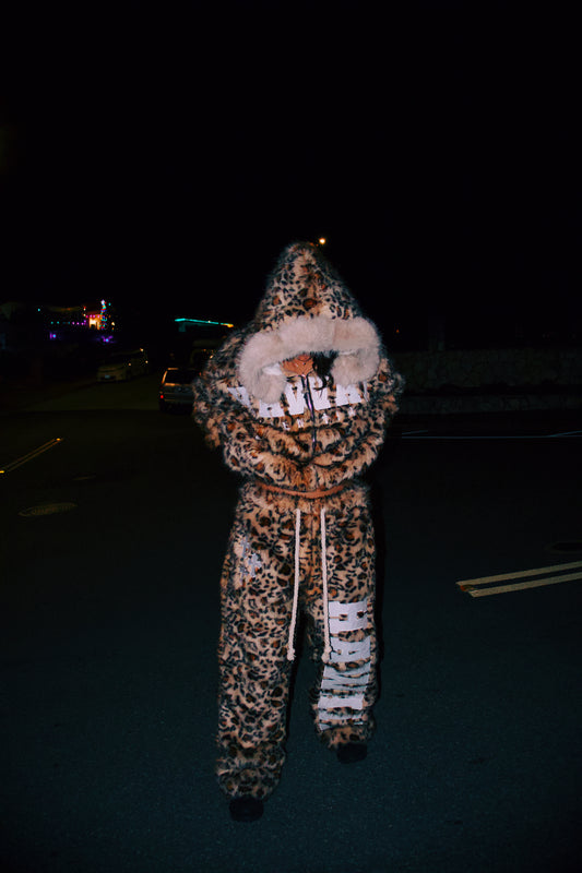 Faux Leopard Zip