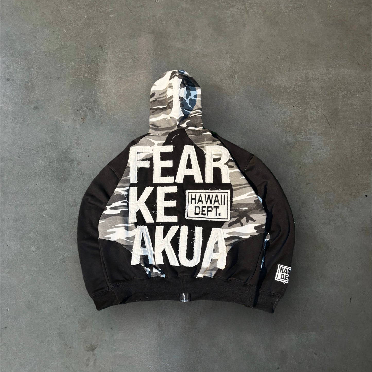 Hawaii Essentials Hoodie - Black Snow Camo Zip